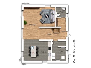Massivhaus Cirro 631 von Heinz von Heiden Zentrale Schlüsselfertig ab 348763€, Pultdachhaus Grundriss 1