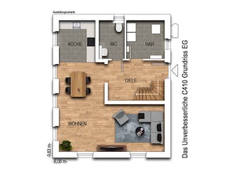 Massivhaus Das Unverbesserliche C410 von Heinz von Heiden Zentrale Schlüsselfertig ab 236826.8€, Grundriss 1
