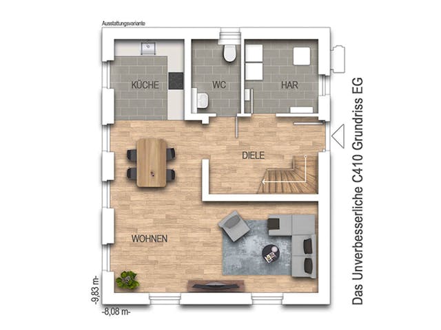 Massivhaus Das Unverbesserliche C410 von Heinz von Heiden Zentrale Schlüsselfertig ab 247062€, Grundriss 1 Massivhaus Das Unverbesserliche C410 von Heinz von Heiden Zentrale Schlüsselfertig ab 247062€, Grundriss 1