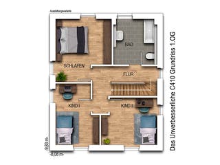 Massivhaus Das Unverbesserliche C410 von Heinz von Heiden Zentrale Schlüsselfertig ab 236826.8€, Grundriss 2