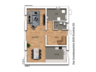 Massivhaus Das Unverbesserliche S530 von Heinz von Heiden Zentrale Schlüsselfertig ab 244711€, Grundriss 1