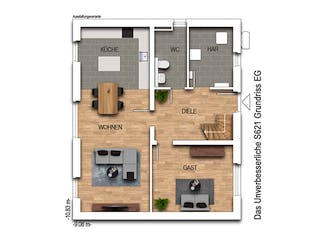 Massivhaus Das Unverbesserliche S621 von Heinz von Heiden Zentrale Schlüsselfertig ab 239840€, Grundriss 1