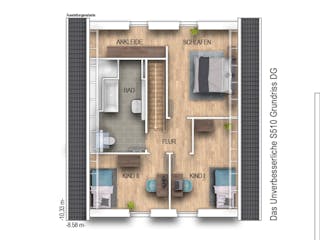 Massivhaus Das Unverbesserliche S510 von Heinz von Heiden Zentrale Schlüsselfertig ab 234948.7€, Grundriss 2
