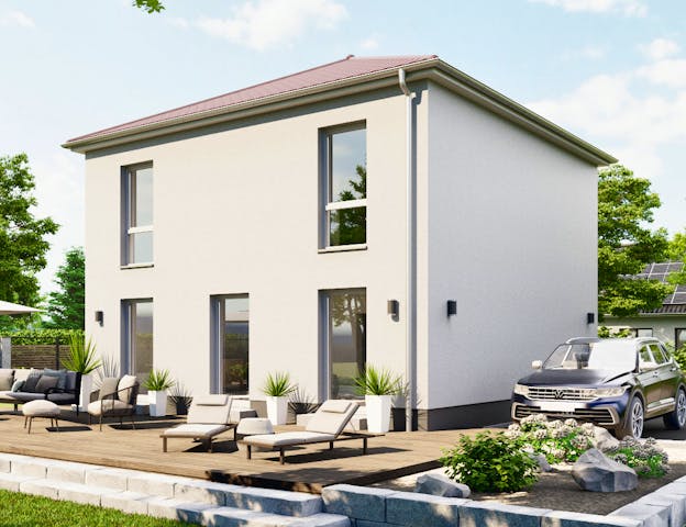 Kleine Stadtvilla als Massivhaus mit schlüsselfertiger Übergabe