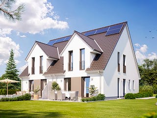 Massivhaus Doppelhaus S362 von Heinz von Heiden Zentrale Schlüsselfertig ab 271330.3€, Satteldach-Klassiker Außenansicht 1 Massivhaus Doppelhaus S362 von Heinz von Heiden Zentrale Schlüsselfertig ab 271330.3€, Satteldach-Klassiker Außenansicht 1