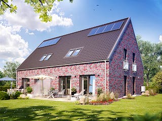 Massivhaus Doppelhaus S651 von Heinz von Heiden Zentrale Schlüsselfertig ab 282406.1€, Satteldach-Klassiker Außenansicht 1