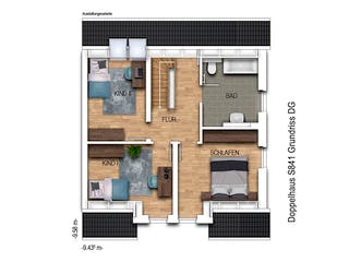 Massivhaus Doppelhaus S841 von Heinz von Heiden Zentrale Schlüsselfertig ab 290142.1€, Satteldach-Klassiker Grundriss 2