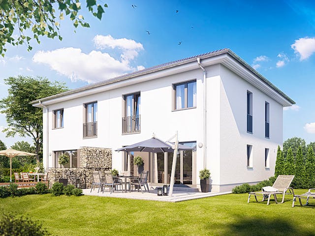 Massivhaus Doppelhaus Z554 von Heinz von Heiden Zentrale Schlüsselfertig ab 293164€, Stadtvilla Außenansicht 1 Massivhaus Doppelhaus Z554 von Heinz von Heiden Zentrale Schlüsselfertig ab 293164€, Stadtvilla Außenansicht 1