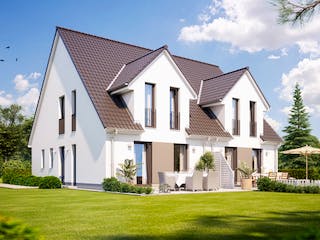 Massivhaus Doppelhaus S362 von Heinz von Heiden Schlüsselfertig ab 276528€, Satteldach-Klassiker Außenansicht 1 Massivhaus Doppelhaus S362 von Heinz von Heiden Schlüsselfertig ab 276528€, Satteldach-Klassiker Außenansicht 1