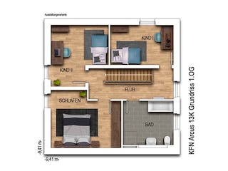 Massivhaus Arcus 13K von Heinz von Heiden Zentrale Schlüsselfertig ab 358584€, Stadtvilla Grundriss 2