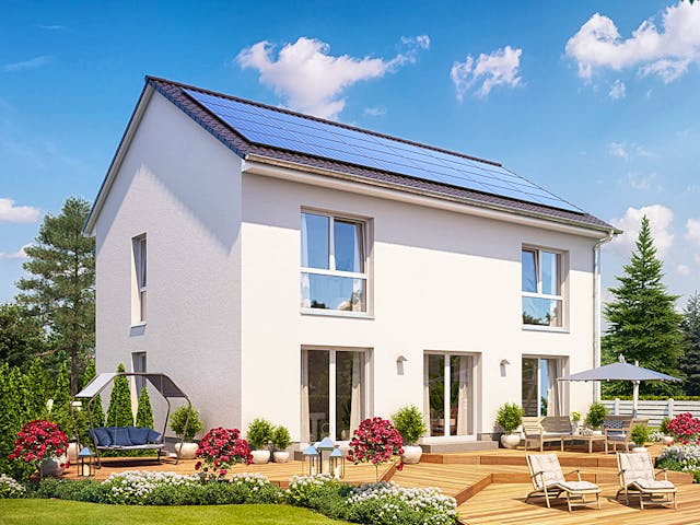 Massivhaus Calvus 63K von Heinz von Heiden Zentrale Schlüsselfertig ab 380272€, Satteldach-Klassiker Außenansicht 1