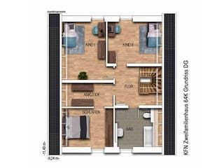 Massivhaus Zweifamilienhaus 64K von Heinz von Heiden Zentrale Schlüsselfertig ab 386502.7€, Satteldach-Klassiker Grundriss 2