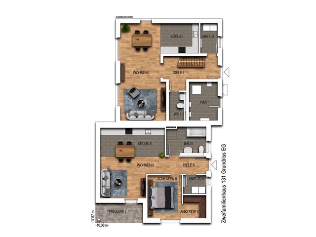 Massivhaus Zweifamilienhaus 131 von Heinz von Heiden Schlüsselfertig ab 415877.1€, Stadtvilla Grundriss 1
