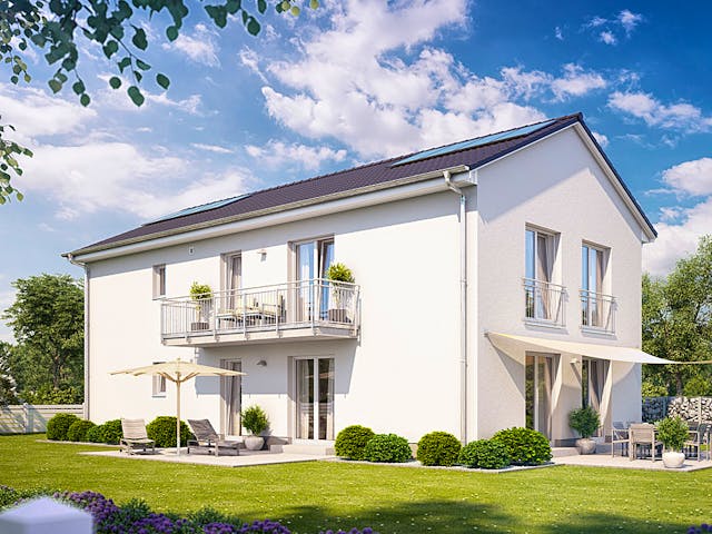 Massivhaus Zweifamilienhaus 491 von Heinz von Heiden Zentrale Schlüsselfertig ab 456259€, Satteldach-Klassiker Außenansicht 1