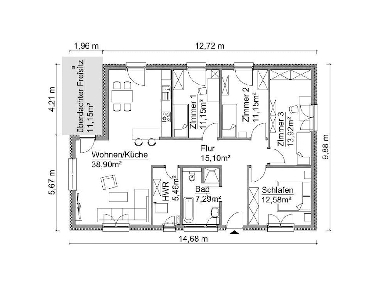 Bungalow SH 127 B | ScanHaus Marlow GmbH | Grundriss & Bilder Auf Bauen.de