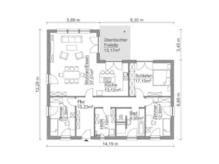 Fertighaus Bungalow SH 136 WB VAR. A1 von ScanHaus Marlow, Bungalow Innenansicht 1