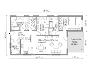 Fertighaus Bungalow SH 147 B von ScanHaus Marlow, Bungalow Innenansicht 7