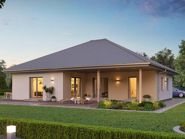 Fertighaus ComfortStyle 16.01 W von massa haus Ausbauhaus ab 172999€, Bungalow Außenansicht 1
