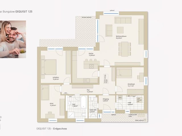 Massivhaus EXQUISIT 125 von Siewert Hausbau, Bungalow Innenansicht 5