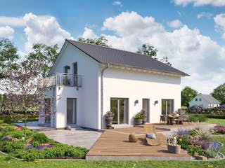 Fertighaus FamilyStyle 16.01 S von massa haus Ausbauhaus ab 151999€, Satteldach-Klassiker Außenansicht 1