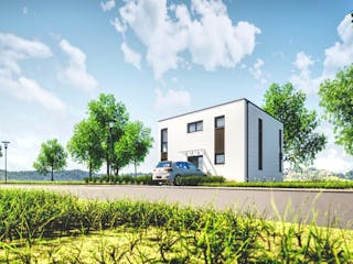 Fertighaus Jubiläumshaus Stadtvilla mit Flachdach von Holz & Dach Living Ausbauhaus ab 284499€, Stadtvilla Innenansicht 8