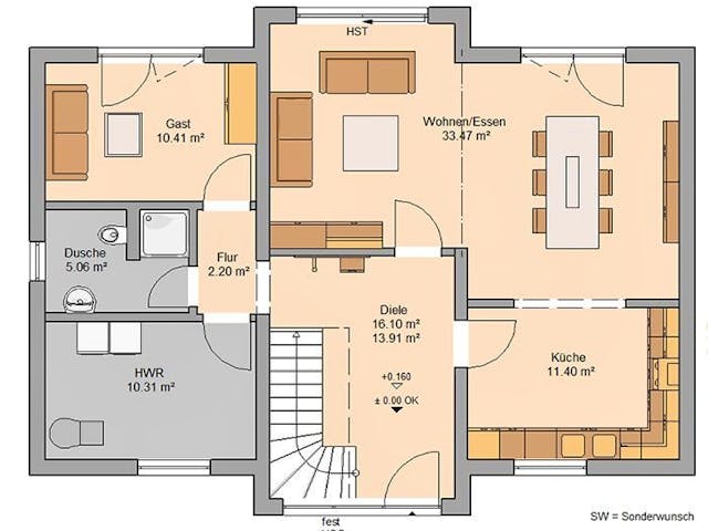 Massivhaus Musterhaus Aura von Kern-Haus Ausbauhaus ab 294900€,  Innenansicht 8