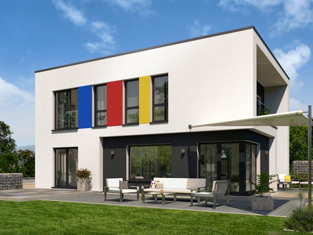 Fertighaus Musterhaus Baunatal von OKAL Haus Schlüsselfertig ab 573900€,  Außenansicht 1