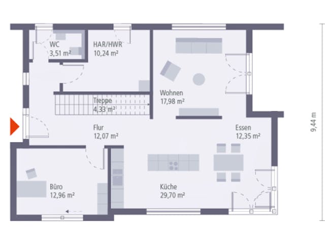 Fertighaus Musterhaus Baunatal von OKAL Haus Schlüsselfertig ab 573900€,  Innenansicht 9