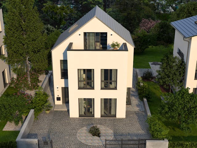 Fertighaus Musterhaus Heßdorf von OKAL Haus Schlüsselfertig ab 579900€,  Außenansicht 1