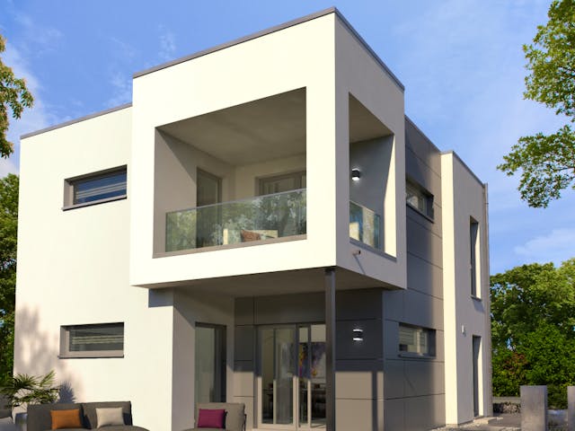 Fertighaus Musterhaus Kaiserslautern von OKAL Haus Schlüsselfertig ab 397900€,  Außenansicht 1