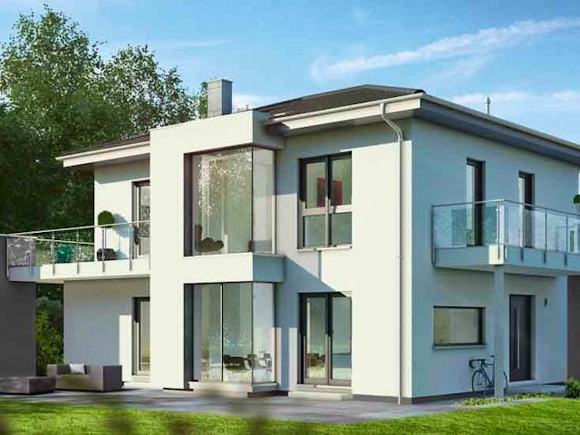 Fertighaus Musterhaus Poing-Grub von OKAL Haus Schlüsselfertig ab 584900€,  Außenansicht 1