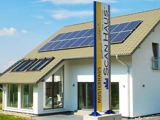 Fertighaus Musterhaus Ulm von ScanHaus Marlow,  Außenansicht 1