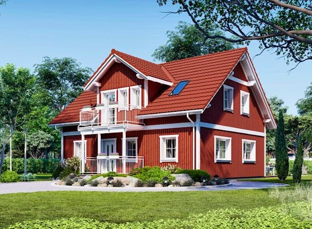 Malerisches Schwedenhaus als schlüsselfertiges Fertighaus von Danwood