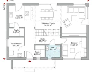 Fertighaus Point 162 von Danwood Schlüsselfertig ab 330200€, Satteldach-Klassiker Innenansicht 5