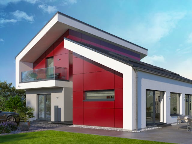 Fertighaus Pult 30 von OKAL Haus Schlüsselfertig ab 672900€,  Außenansicht 1