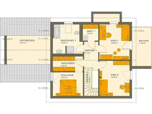 Fertighaus SOLUTION 183 V4 von Living Fertighaus Ausbauhaus ab 476197€,  Innenansicht 4