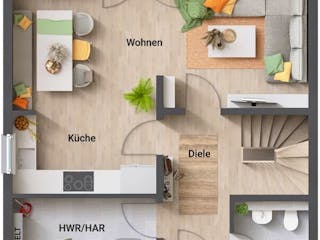 Massivhaus Stadthaus 100 von Schmid-Haus Schlüsselfertig ab 283620€, Innenansicht 3