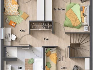 Massivhaus Stadthaus 100 von Schmid-Haus Schlüsselfertig ab 283620€, Innenansicht 4