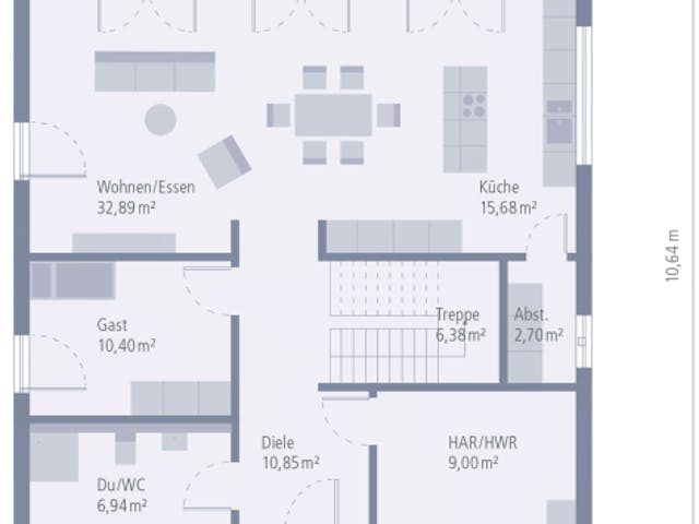 Fertighaus Stadtvilla 21 Satteldach von OKAL Haus Schlüsselfertig ab 478900€, Stadtvilla Innenansicht 1