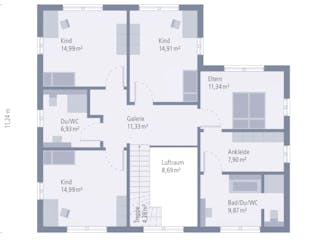 Fertighaus Stadtvilla 23 Walmdach von OKAL Haus Schlüsselfertig ab 518900€, Stadtvilla Innenansicht 2