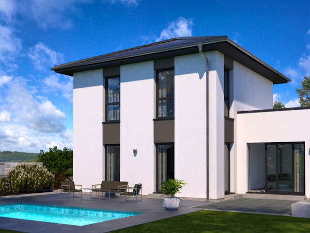 Fertighaus Staffel 9 von OKAL Haus Schlüsselfertig ab 468900€,  Außenansicht 1