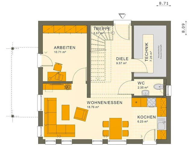 Fertighaus SUNSHINE 113 V4 von Living Fertighaus Ausbauhaus ab 296744€,  Innenansicht 6