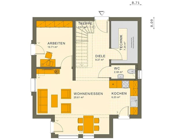 Fertighaus SUNSHINE 113 V5 von Living Fertighaus Ausbauhaus ab 296744€,  Innenansicht 6