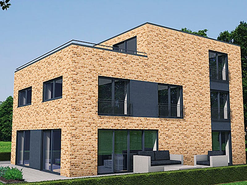 Dienstleister IM.Designhaus, eine Marke der IM.Projektbau Massivhaus mit Klinkerfassade von IM.Designhaus