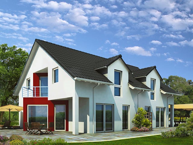 Massivhaus Klassik 75 von invivo haus Schlüsselfertig ab 399090€, Satteldach-Klassiker Außenansicht 1