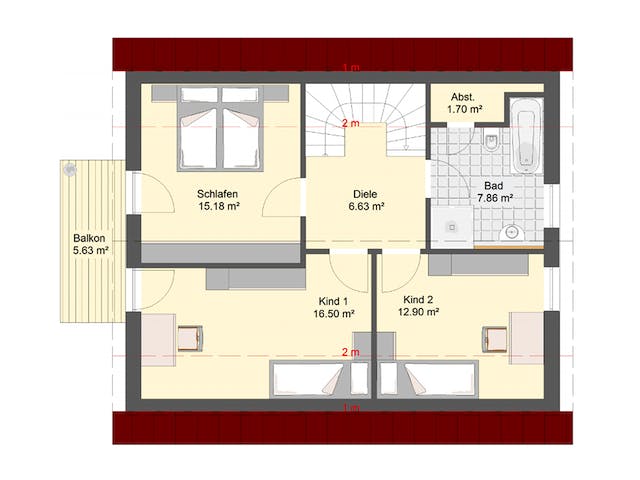 Massivhaus Klassik 80-2 von invivo haus Schlüsselfertig ab 383993€, Satteldach-Klassiker Grundriss 2