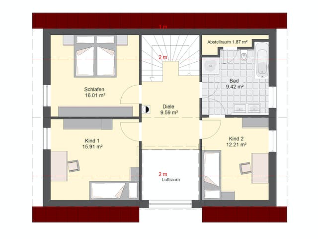 Massivhaus Klassik 93 von invivo haus Schlüsselfertig ab 419987€, Satteldach-Klassiker Grundriss 2