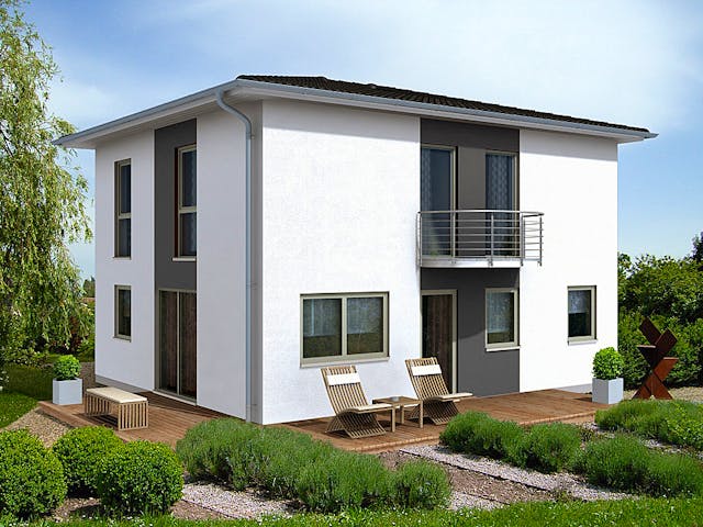 Massivhaus Villa 76 von invivo haus Schlüsselfertig ab 382820€, Stadtvilla Außenansicht 1