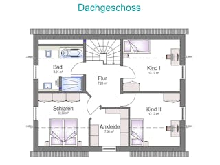 Massivhaus Aktionshaus Klassik 93 von invivo haus Schlüsselfertig ab 417533€, Satteldach-Klassiker Grundriss 2