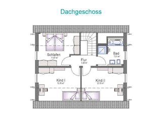 Massivhaus EFH Klassik 115 von invivo haus Schlüsselfertig ab 381932€, Satteldach-Klassiker Grundriss 2